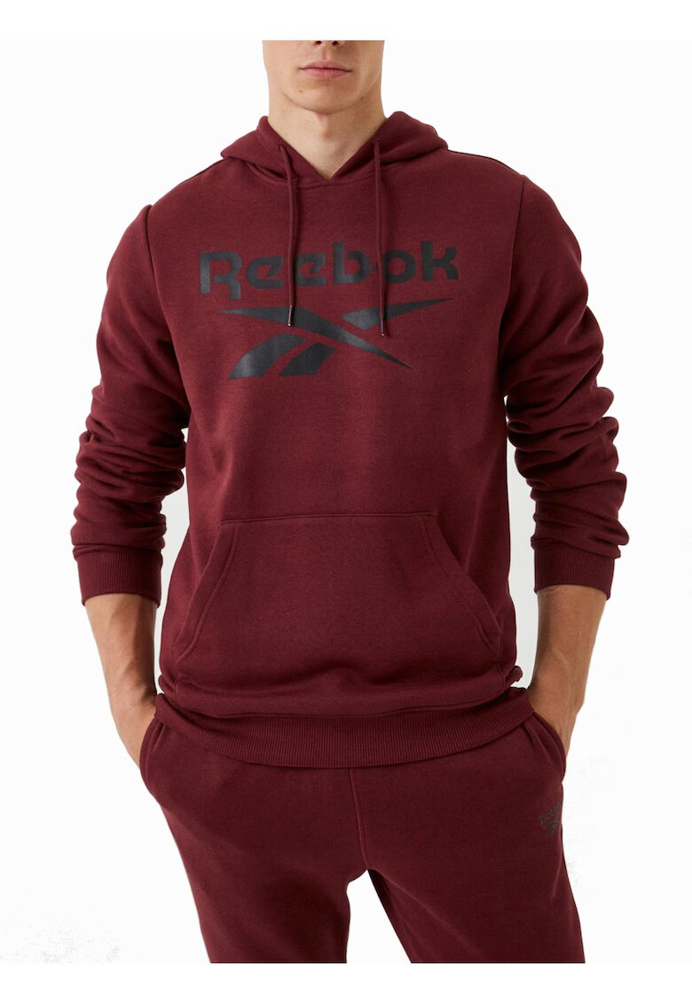 Reebok Суичър с щампа на лого и джоб тип кенгуру