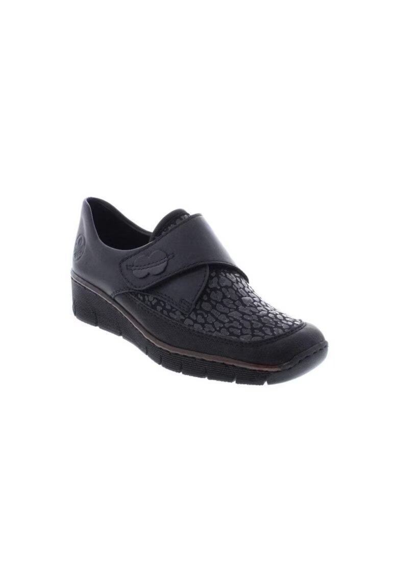 Rieker Дамски спортни обувки Sport Kuwait Scubabelva Deserto Softlack Loafers естествена кожа черни