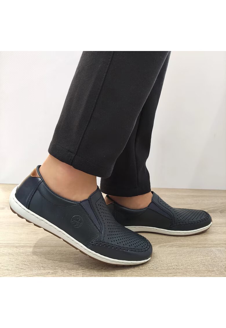 Rieker Мъжки перфорирани ежедневни обувки 08868-15 Navy Blue -