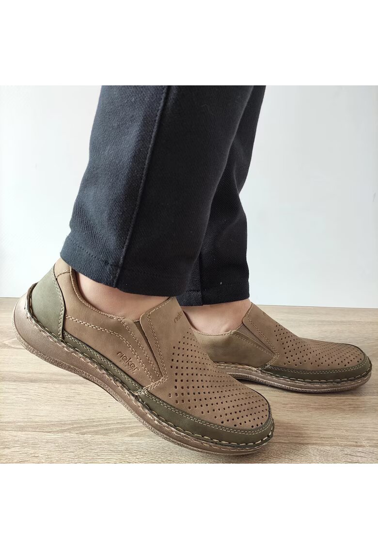 Rieker Мъжки перфорирани обувки 03079-64 Beige - Бежови