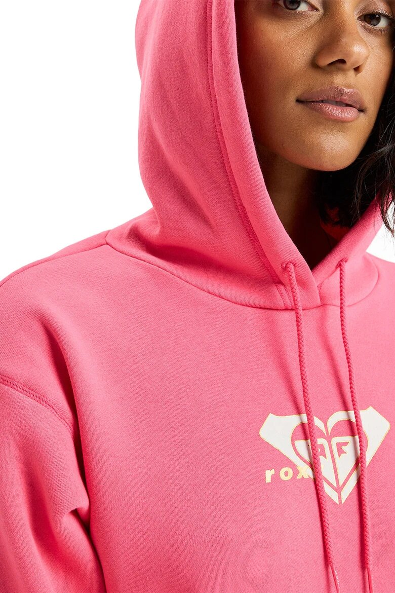 ROXY Худи Surf Stoked с памук и джобове кенгуру Розово