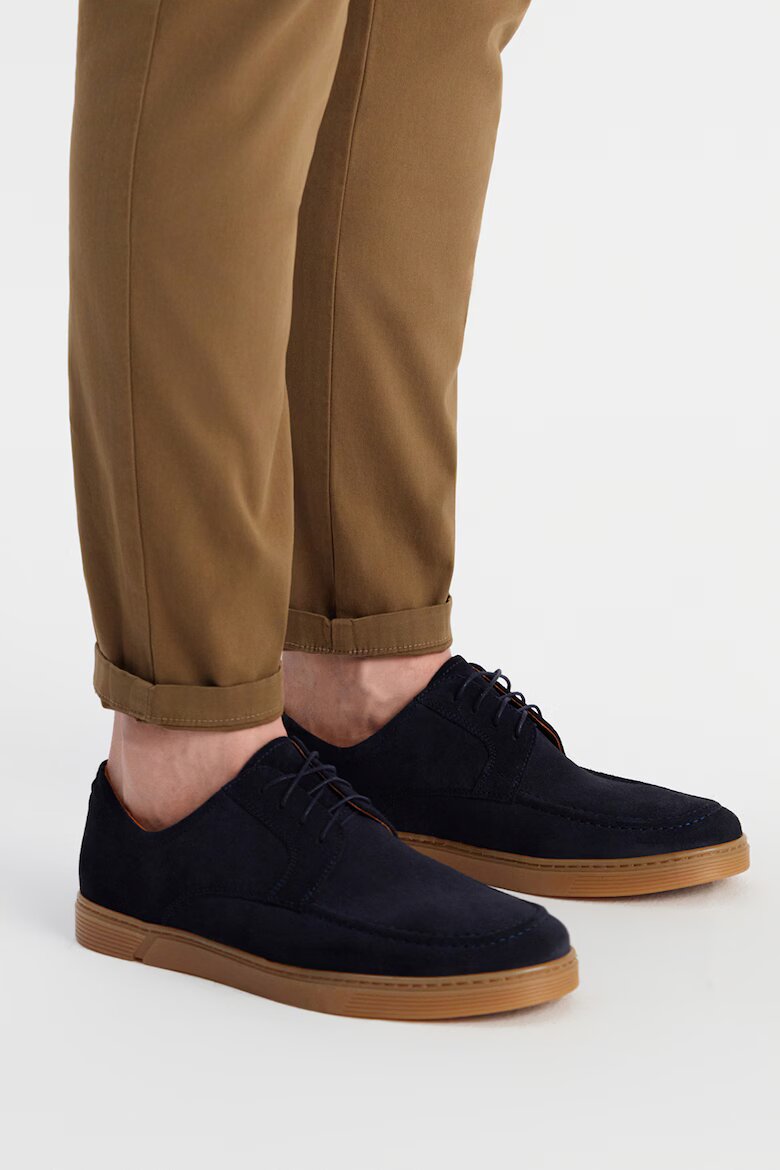 RYŁKO Велурени обувки с връзки Тъмносин