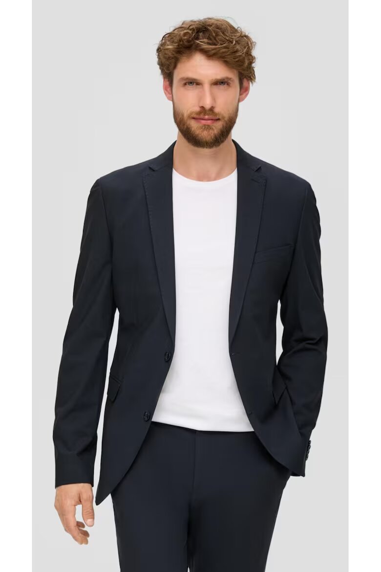s.Oliver BLACK LABEL Мъжко елегантно сако с кройка Regular Fit Тъмносин