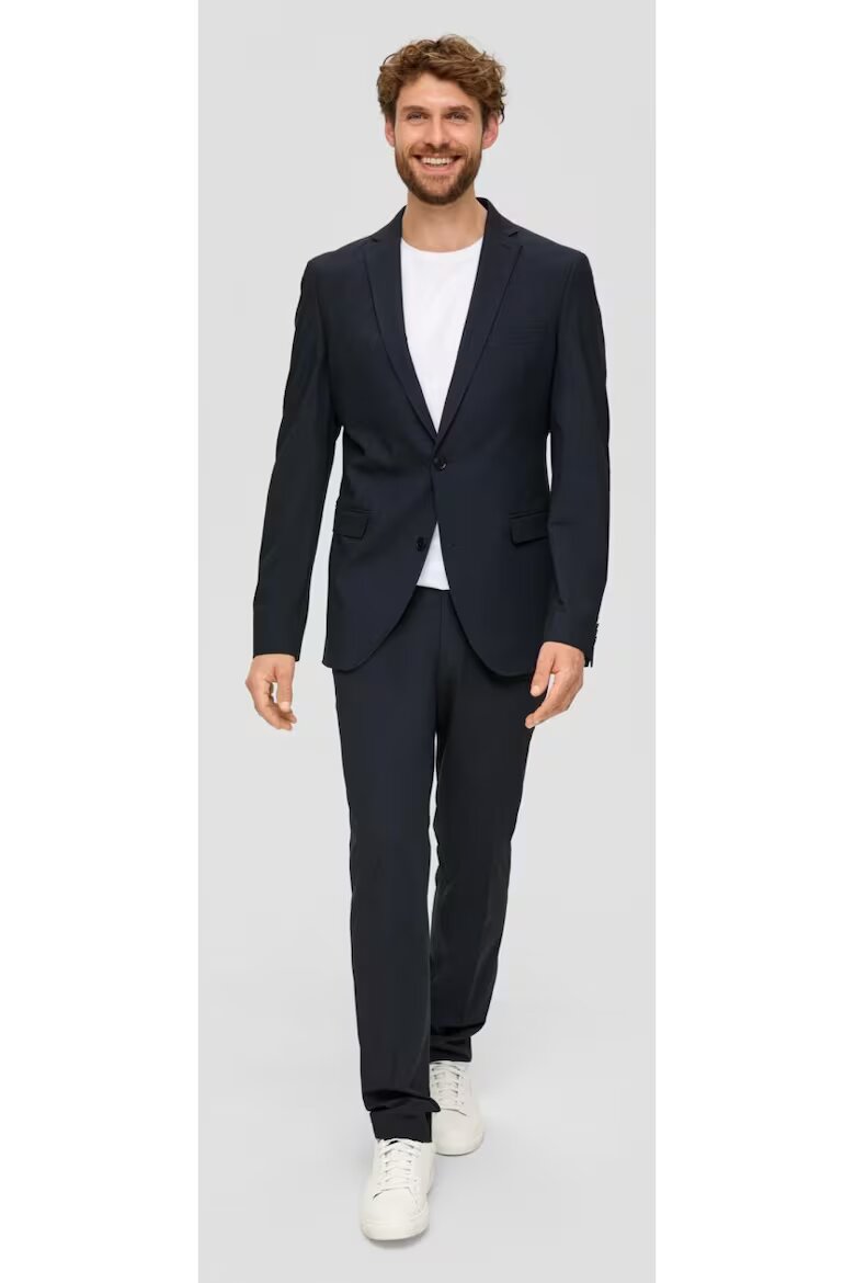 s.Oliver BLACK LABEL Мъжко елегантно сако с кройка Regular Fit Тъмносин