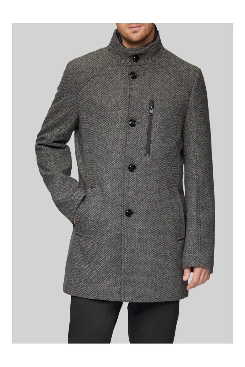 s.Oliver BLACK LABEL Мъжко палто с двойно закопчаване 2 наклонени джоба Regular fit Tъмносив