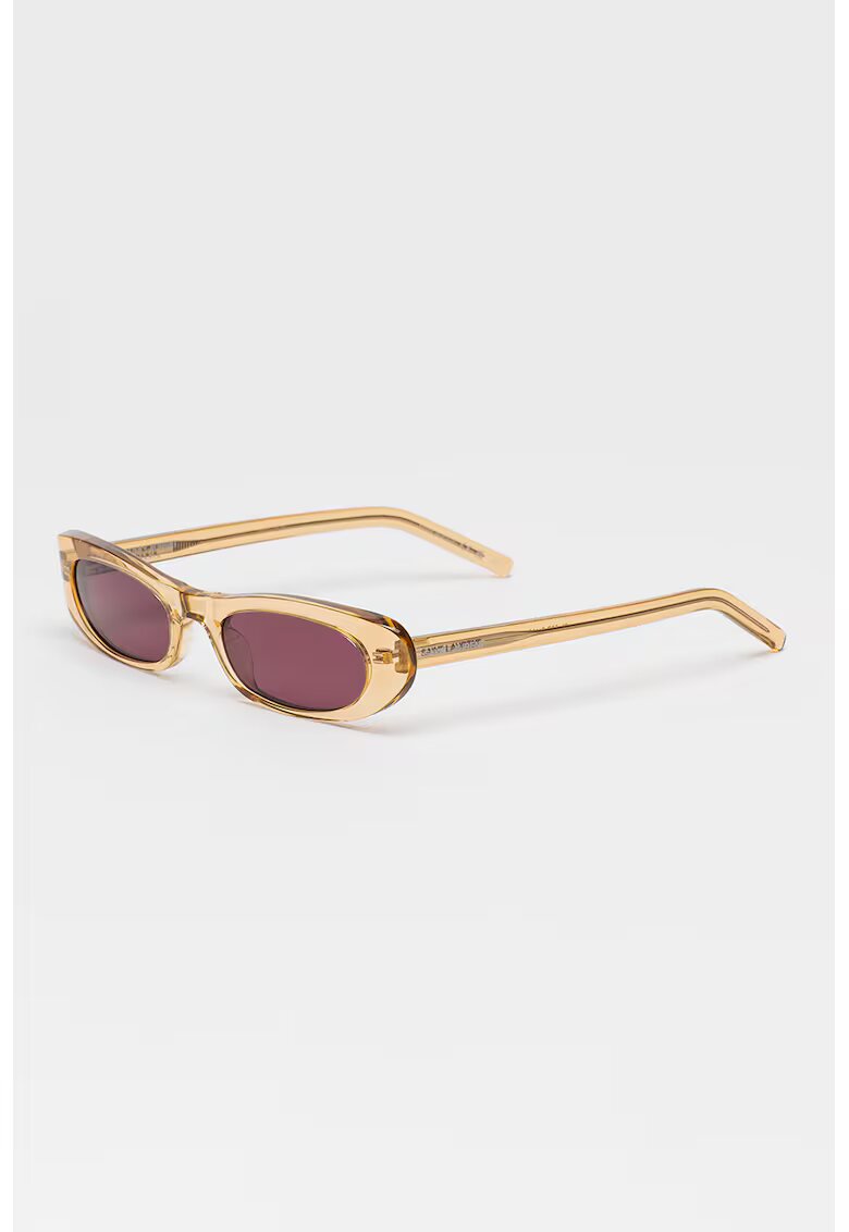 Saint Laurent Овални слънчеви очила Shade - Бежов