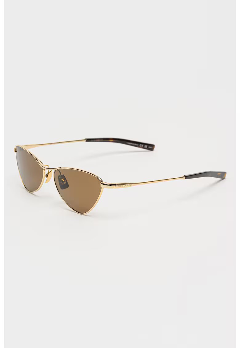 Saint Laurent Слънчеви очила Cat Eye - Златист/Тъмнокафяв