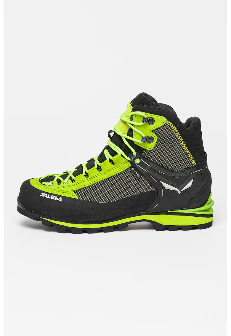 Salewa Трекинг обувки Crow GTX с велур - Черен/Лайм зелено
