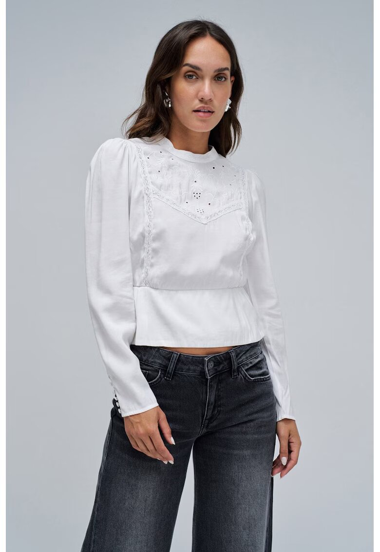 Salsa Jeans Къса блуза с перфорации