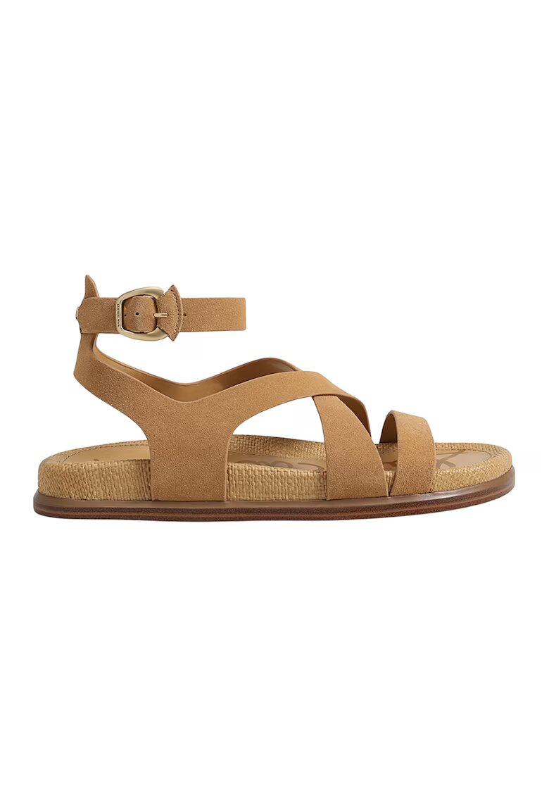 Sam Edelman Кожени сандали Delia с каишка на глезена - Карамел