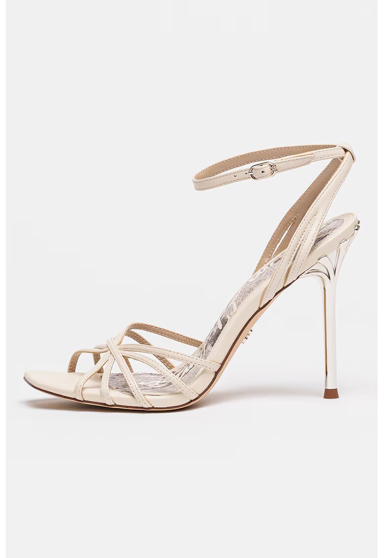 Sam Edelman Кожени сандали Lili с висок ток - Златист/Слонова кост