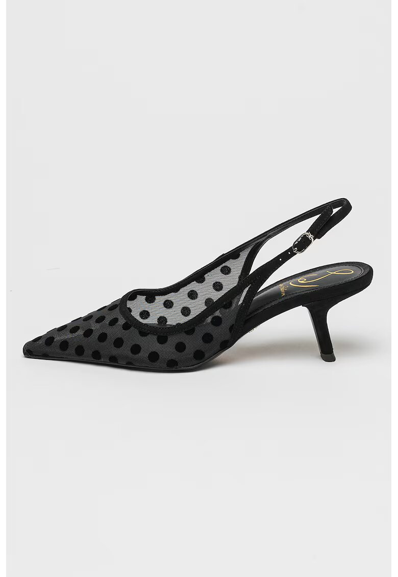 Sam Edelman Обувки Bianka с остър връх и отворена пета - Черен/Сребрист