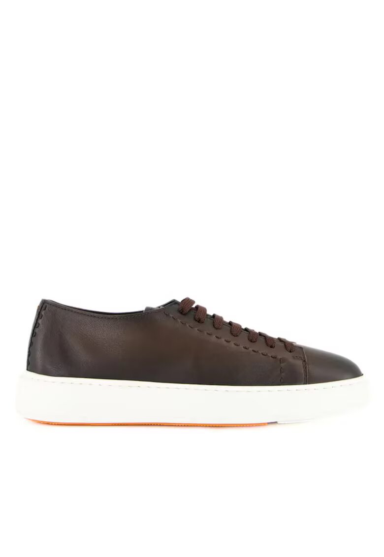SANTONI Мъжки кецове - L-Top Clean Row - Бял/Кафяв