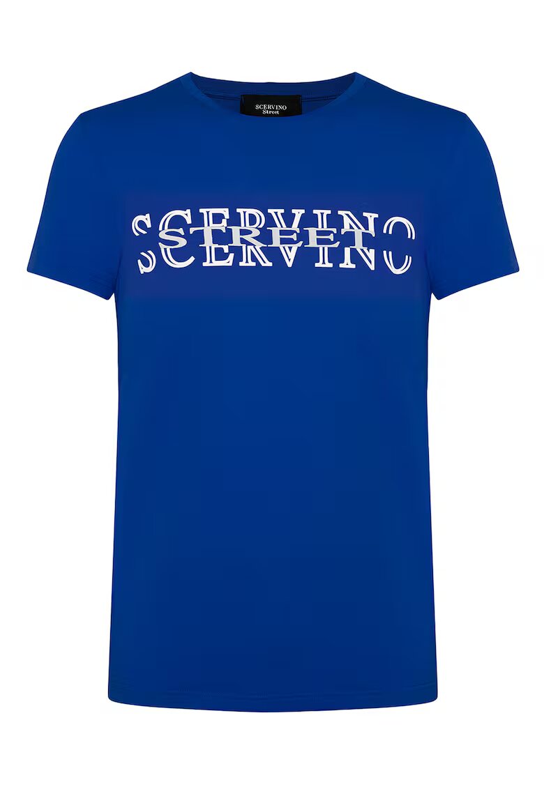 SCERVINO STREET Памучна тениска с овално деколте и щампа