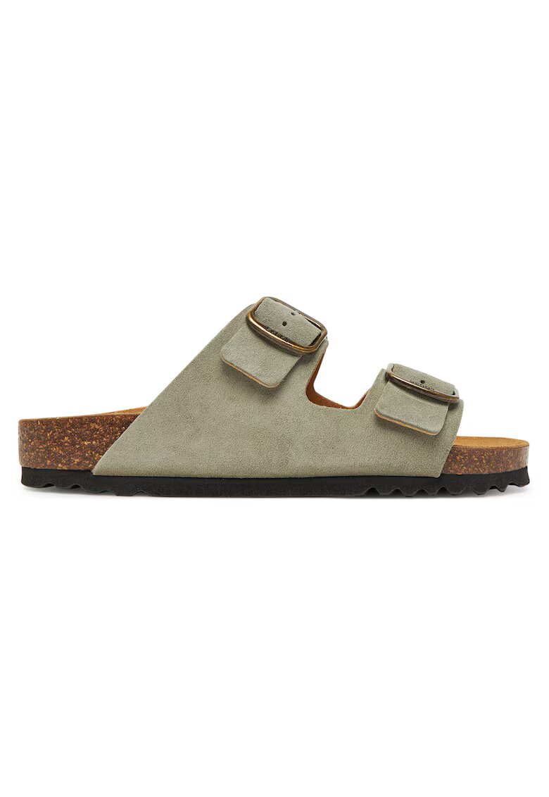 Scholl Чехли модел Sage 1054 Josephine - естествена кожа - зелени