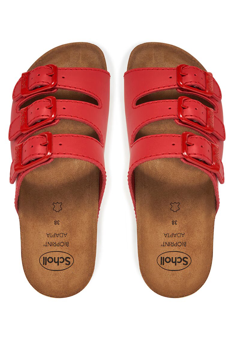 Scholl Дамски чехли модел 1051 Rio Wedge - естествена кожа -
