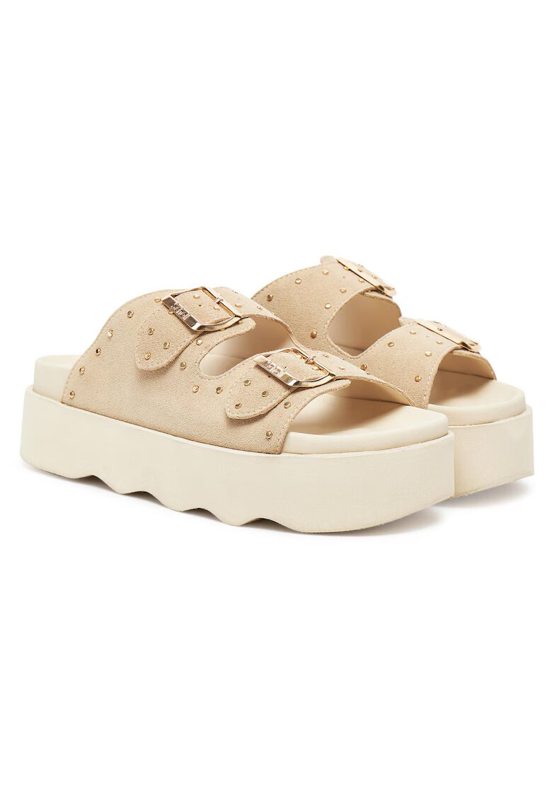 Scholl Дамски чехли - Off White 1171 - естествена кожа