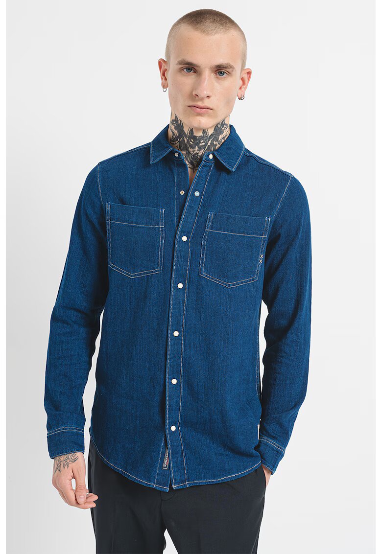 Scotch  Soda Дънкова риза с контрастни шевове