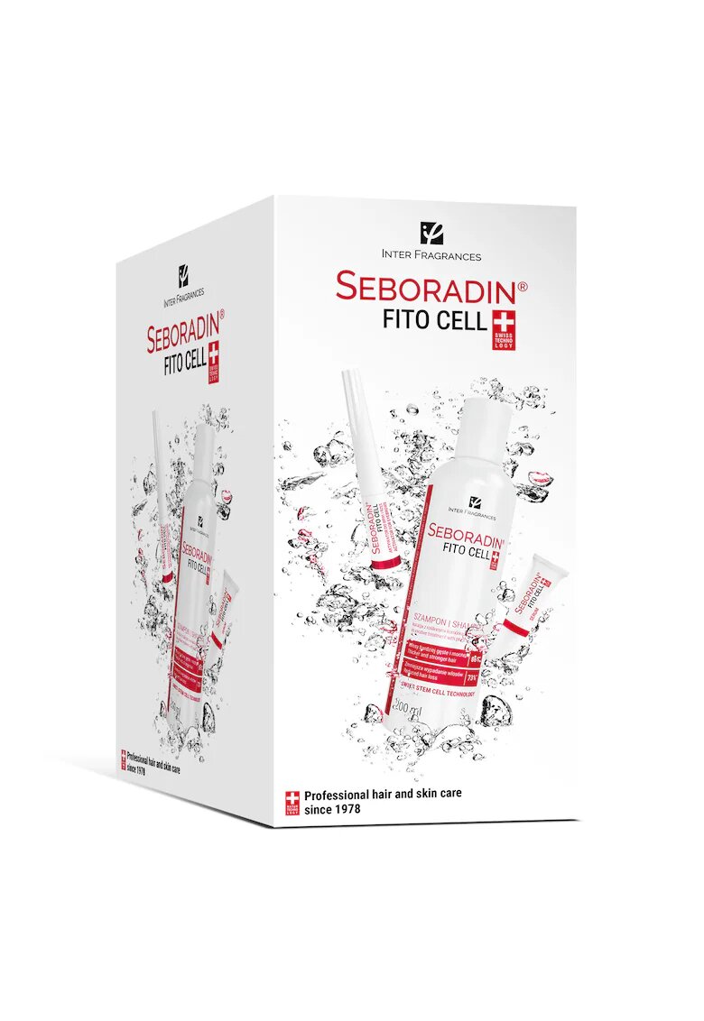Seboradin Комплект FitoCell: 15 тубички серум х 6 гр + Активатор за мигли и вежди + Шампоан х 200 мл