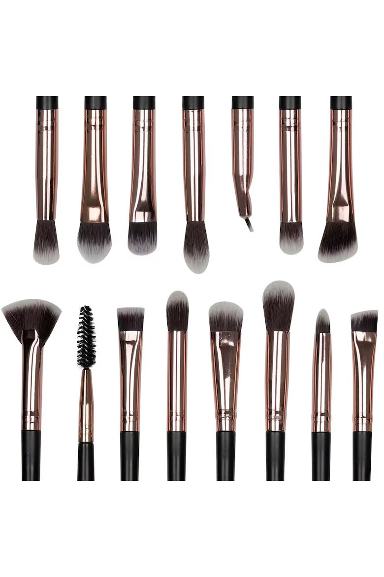 SensoPRO Комплект от 15 четки за грим Senso Pro Milano Black Rose Gold + Чантичка