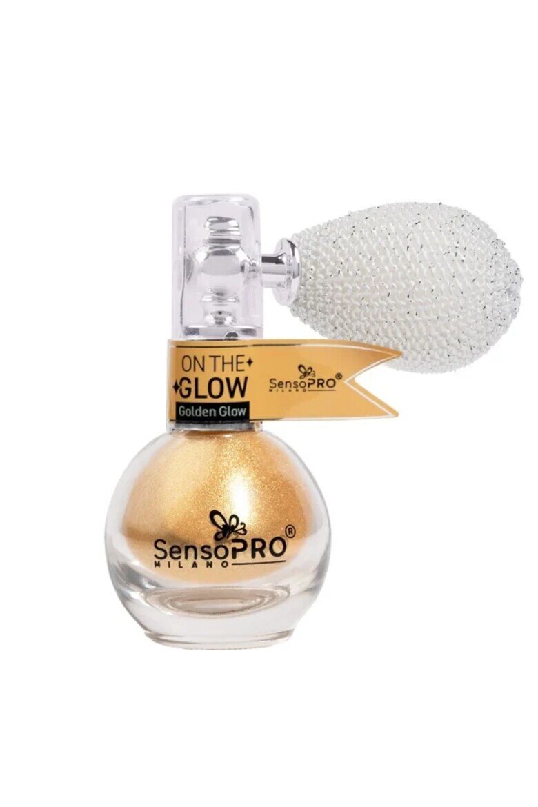 SensoPRO Върху пудрата-хайлайтър Glow Milano с помпа Златисто-бежов