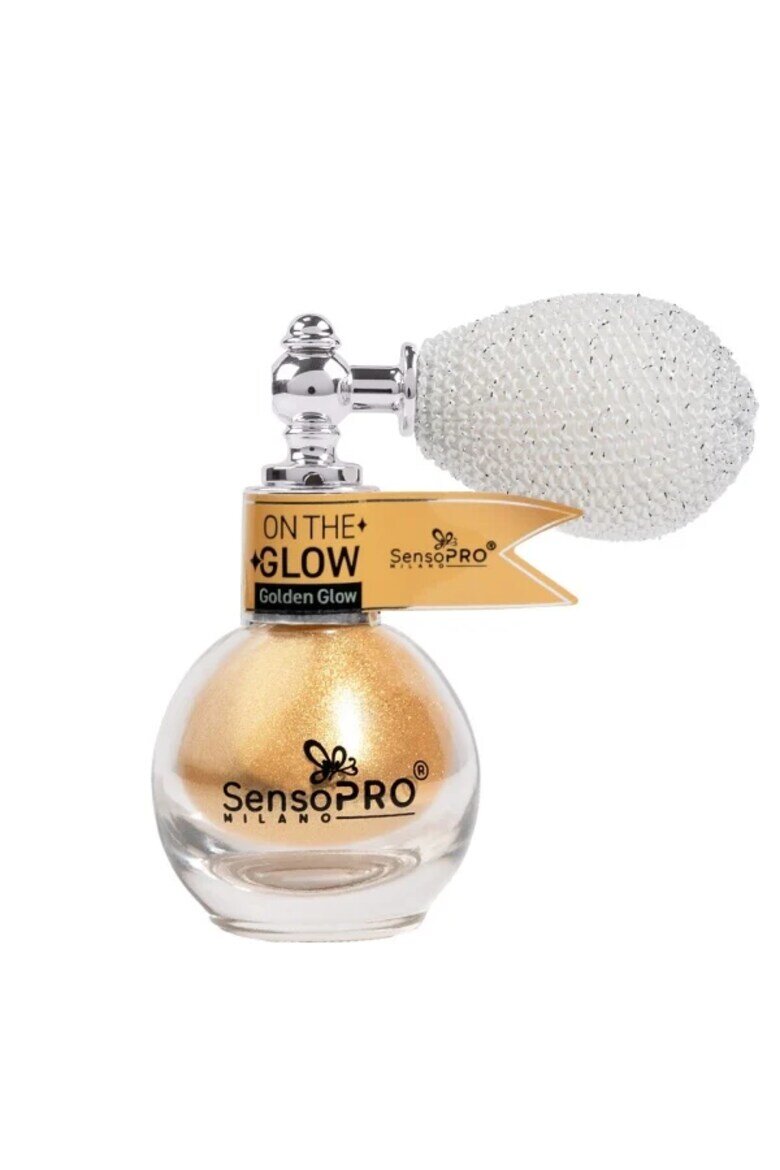 SensoPRO Върху пудрата-хайлайтър Glow Milano с помпа Златисто-бежов