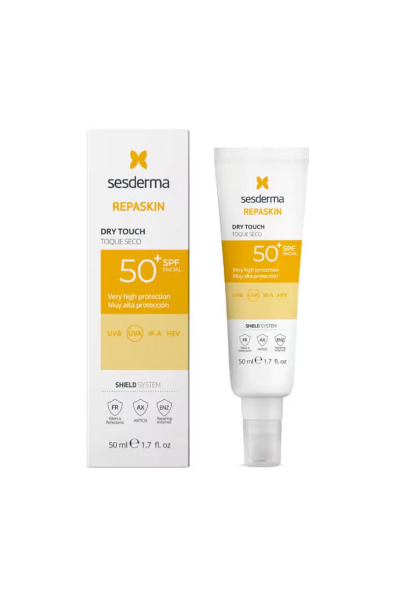 Sesderma Матираща слънцезащита REPASKIN Dry Touch SPF50+ Бърза абсорбция UVA/UVB/IR защита 50 мл