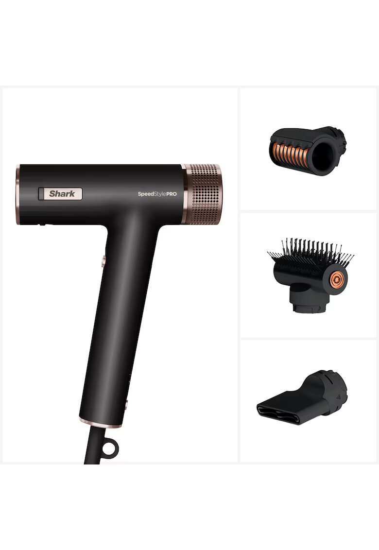 Shark Сешоар SpeedStyle Pro 3 в 1 - 1700W - 3 режима на стилизиране - Функция Scalp Shield - Технология IQ Speed - Черен