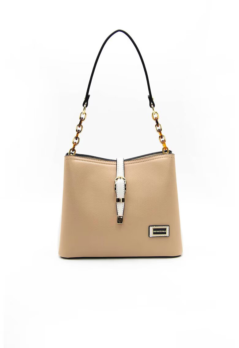 SilverPolo Чанта crossbody с шарка - Бежов - Бежов