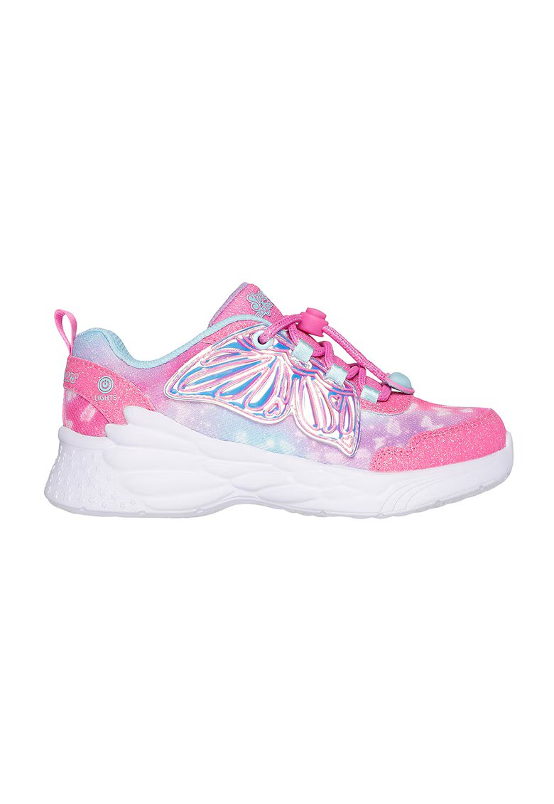 Skechers Бляскави спортни обувки Dream Racer с LED светлини - Розово/Светлосин
