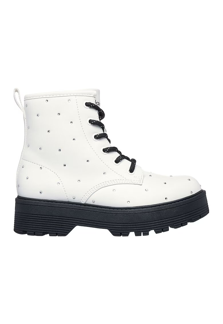 Skechers Боти Gravlen с декоративни камъни - Бял/Черен