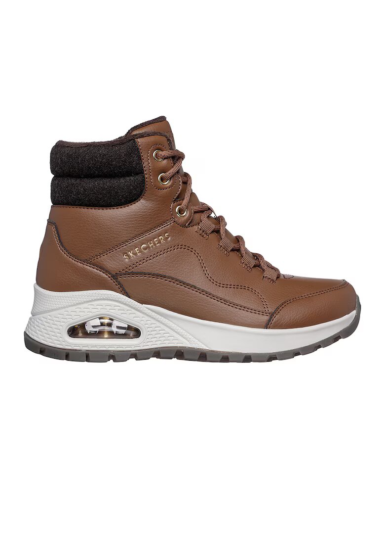 Skechers Боти от еко кожа - Черен/Кафяв