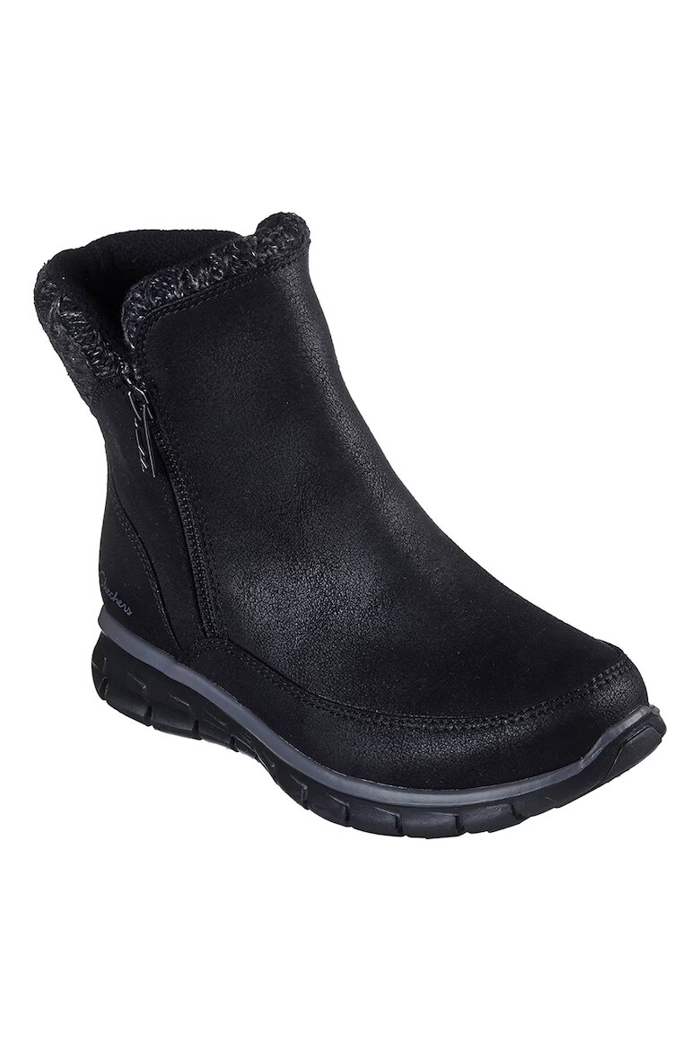 Skechers Боти от еко кожа Synergy Lovely Collab с цип Черен