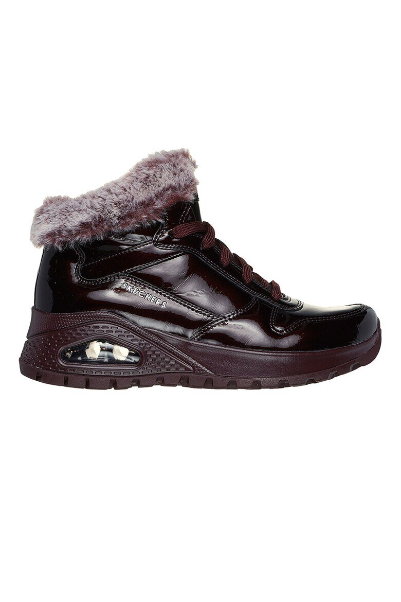 Skechers Боти от лачена еко кожа с еко пух Бордо