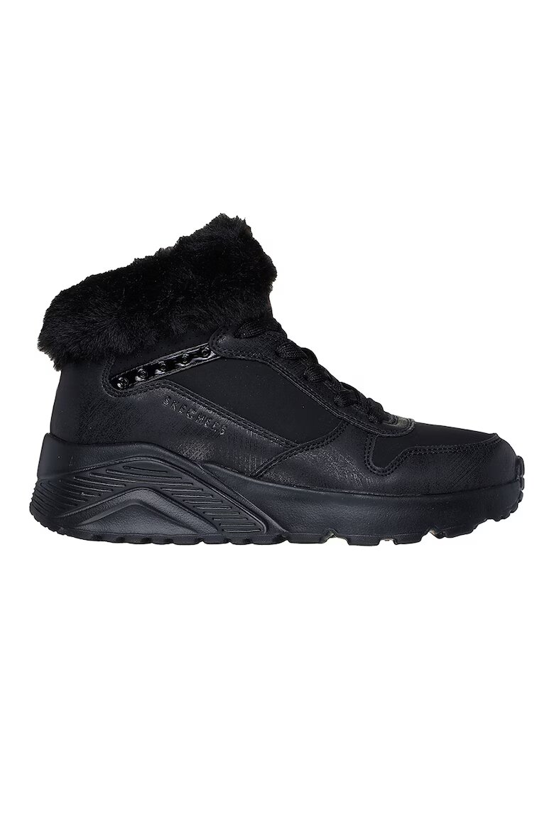 Skechers Боти с еко пух Черен