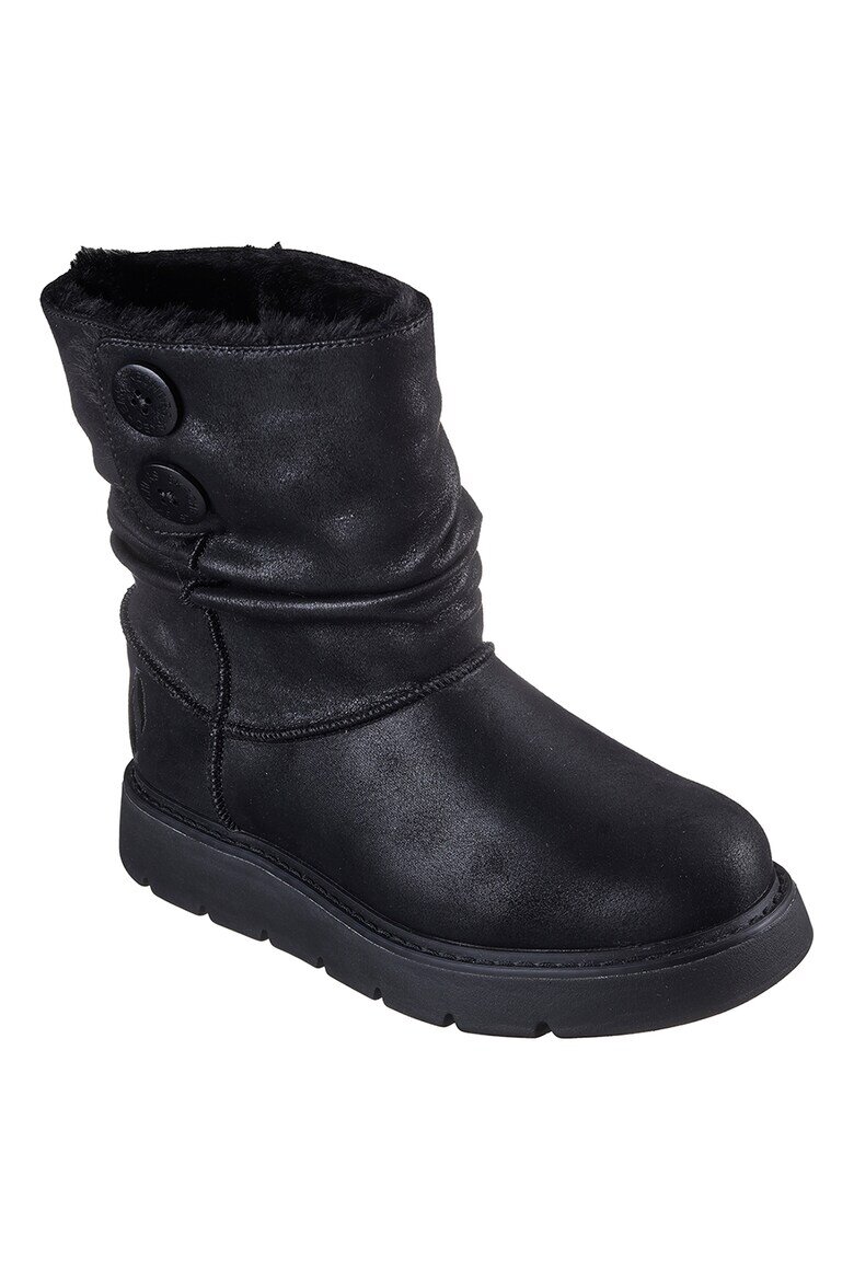 Skechers Ботуши до средата на прасеца Keep Sakes Lite Freezing от еко кожа Черен