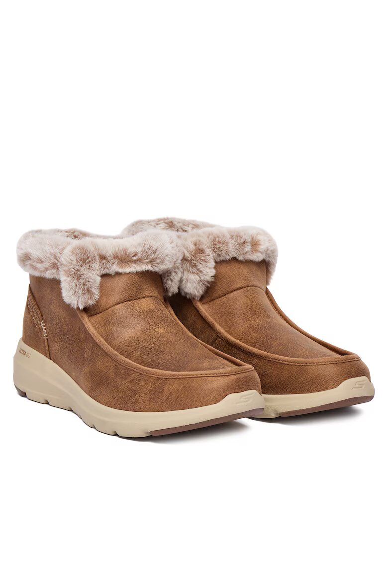 Skechers Дамски боти - Glacial Ultra - кафяви - текстил