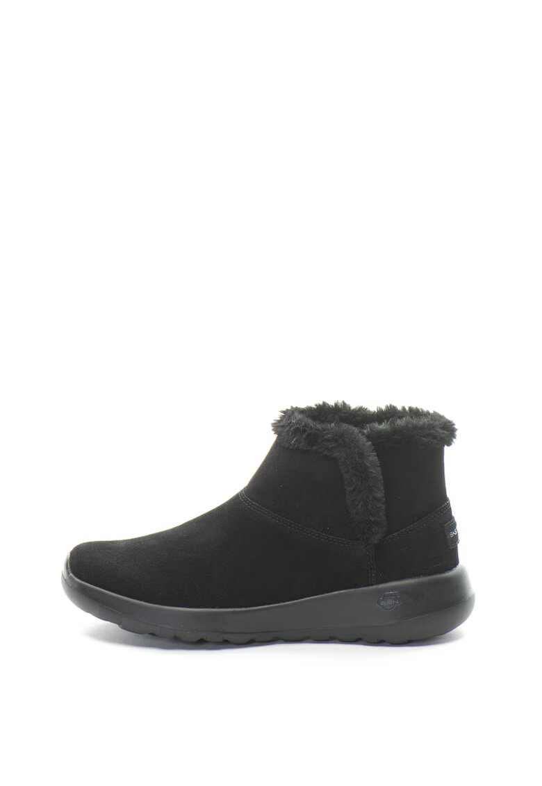 Skechers Дамски боти с косъм On The Go Joy - Bundle up - Черен/Сив