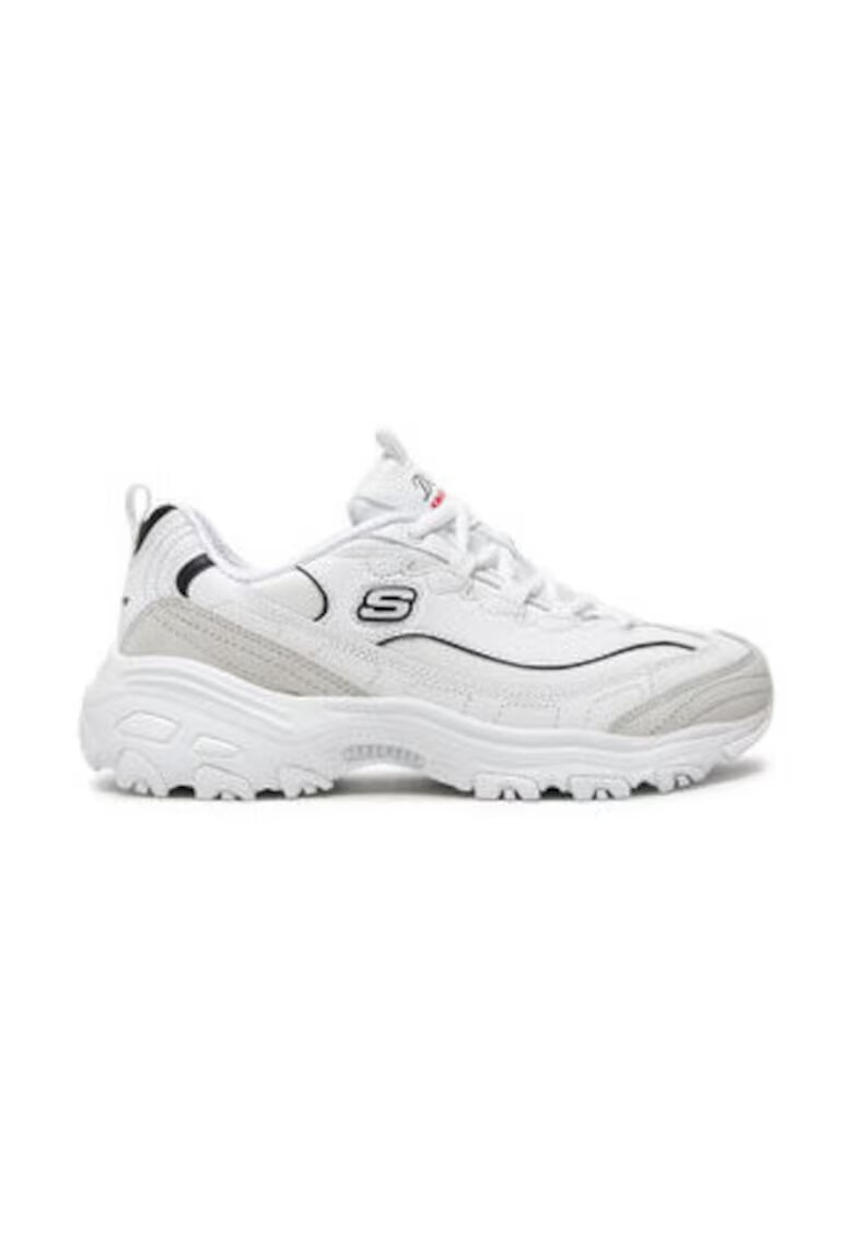 Skechers Дамски кецове - естествена кожа - бял/сив