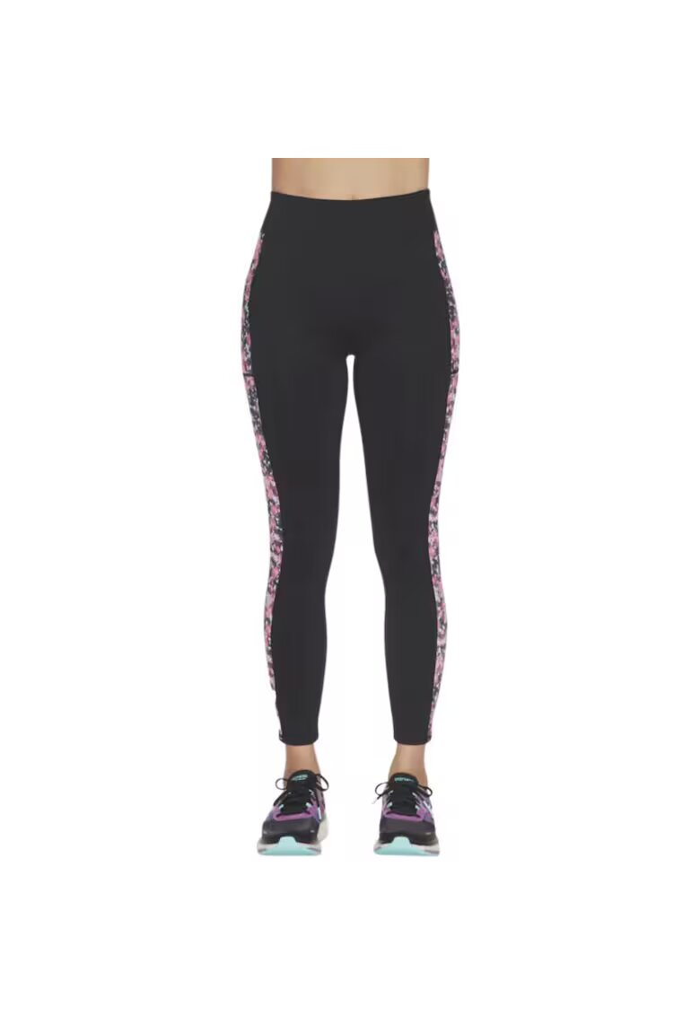 Skechers Дамски спортни клинове - GOSTRETCH FANTASY FIELDS HW FL - Полиестер - Черен/Розово