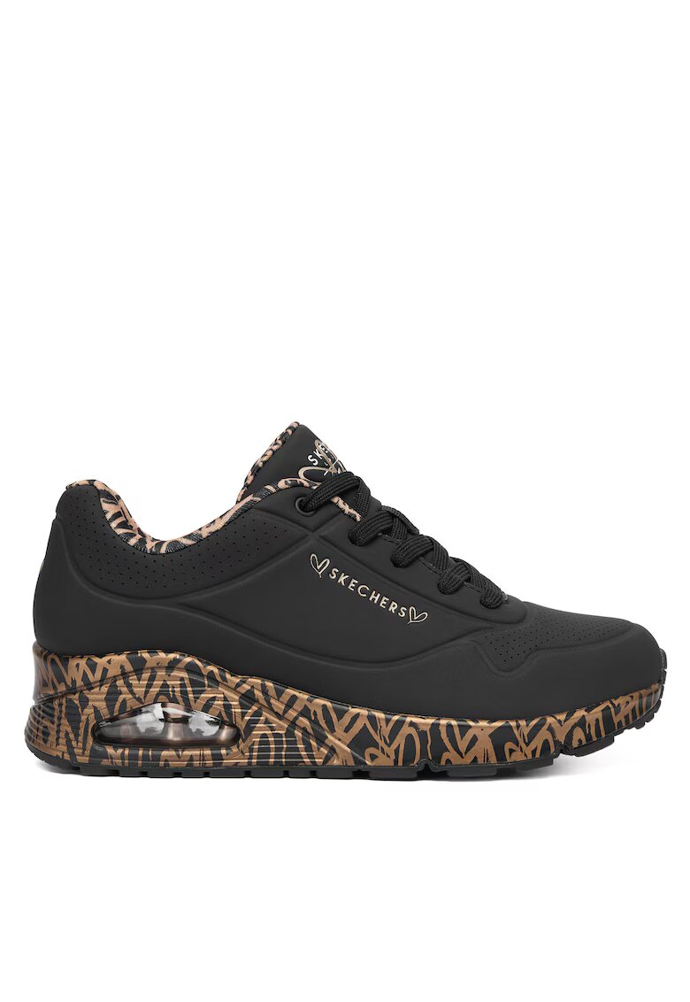 Skechers Дамски спортни обувки модел Uno 155506 - черни - екологична кожа