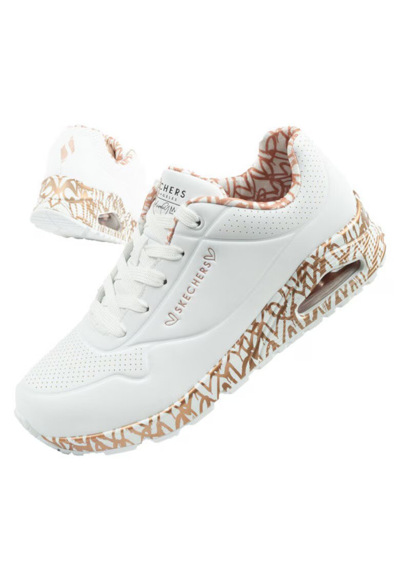 Skechers Дамски спортни обувки Uno - Loving Love [155506/WTRG] - бели.