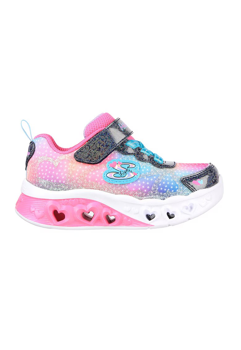 Skechers Детски обувки със светеща система Flutter Heart Lights Simply Love - Червен/Черен/Розово