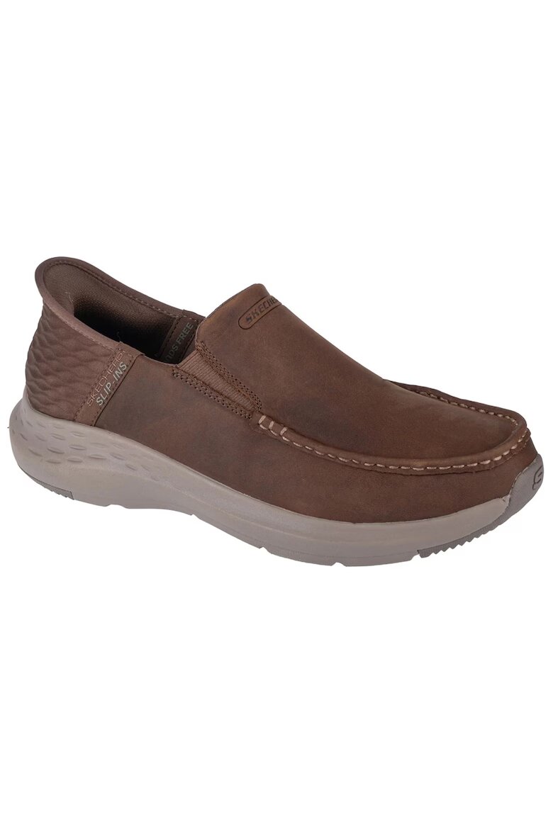 Skechers Кожени мокасини Кафяв