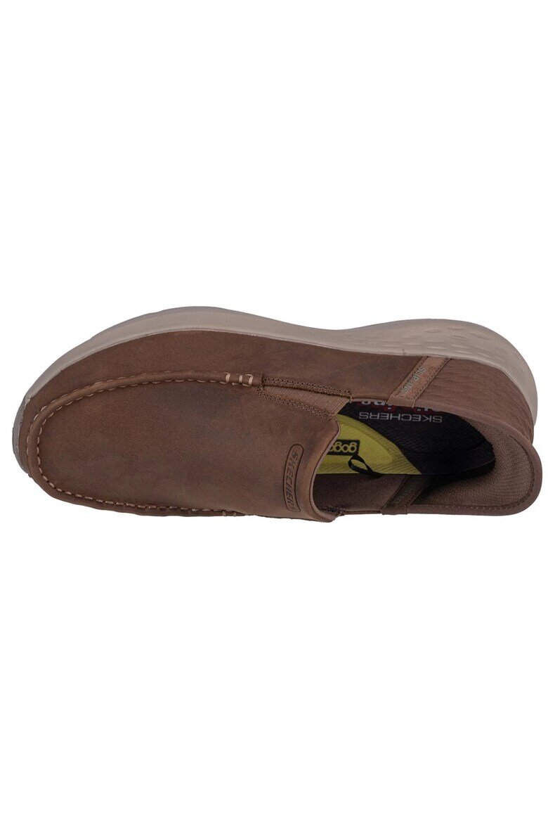 Skechers Кожени мокасини Кафяв