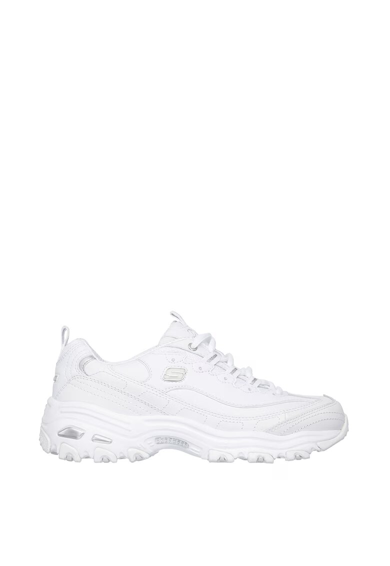 Skechers Кожени спортни обувки D'Lites Fresh Start с лого - Бял