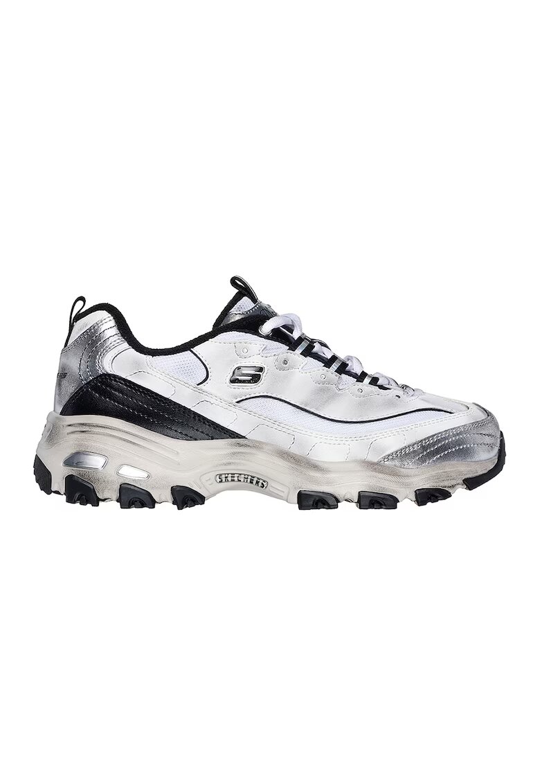 Skechers Кожени спортни обувки D'lites Vintage Vision - Черен/Мръснобял