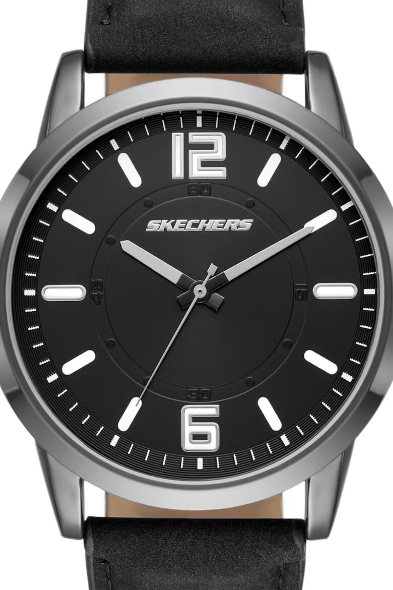 Skechers Кварцов часовник и 4 гривни Черен