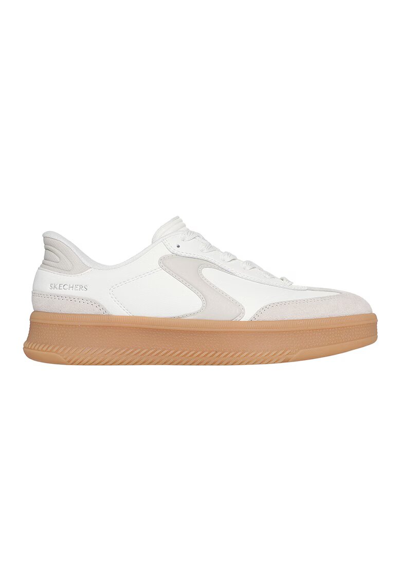 Skechers Маратонки Hotshot HI Lifted Luxe Slip-Ins с велур - Бял/Мръснобял