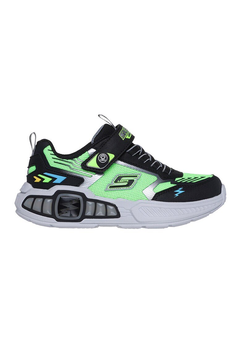 Skechers Маратонки Light Storm 3.0 със светлинки - Черен/Лайм зелено/Син